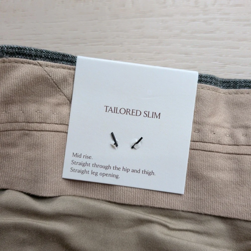 NEW Banana Republic Slim Wrinkle Resistant Dress Pants Mens 34x34‎ Gray Stretch